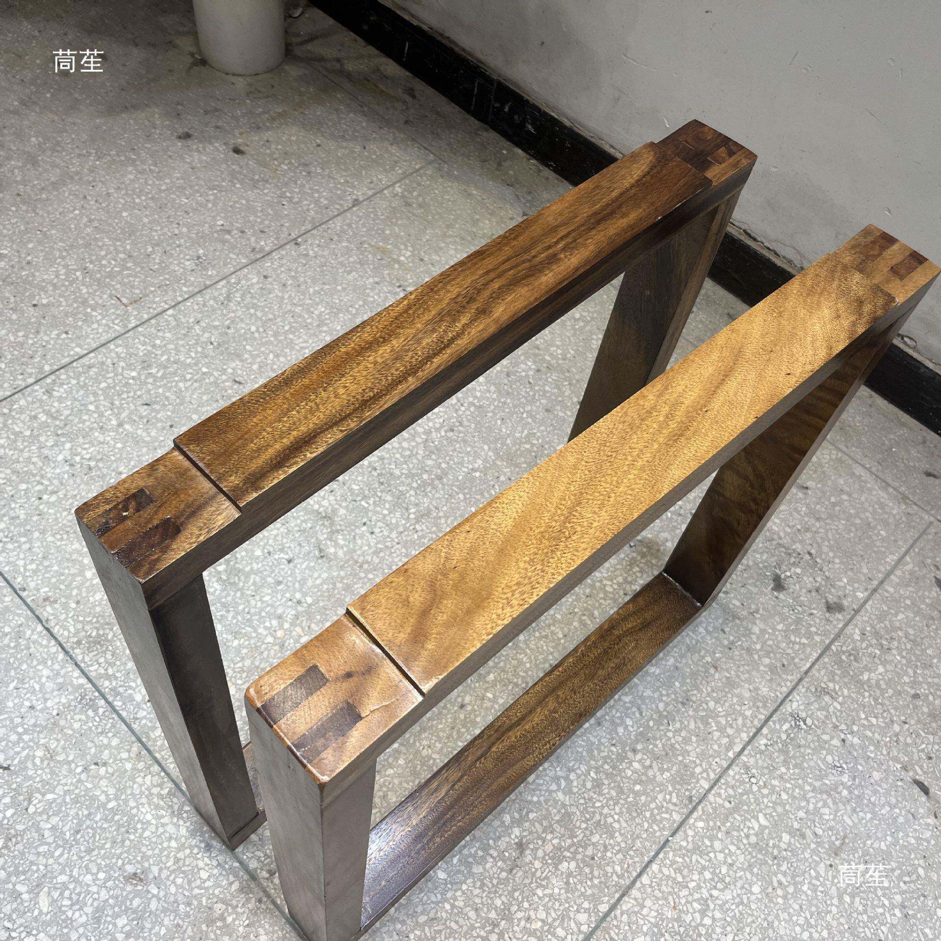 桌定带支架实木锁桌腿恩胡螺MPK桃木脚架大其板餐效果悬浮脚架莫