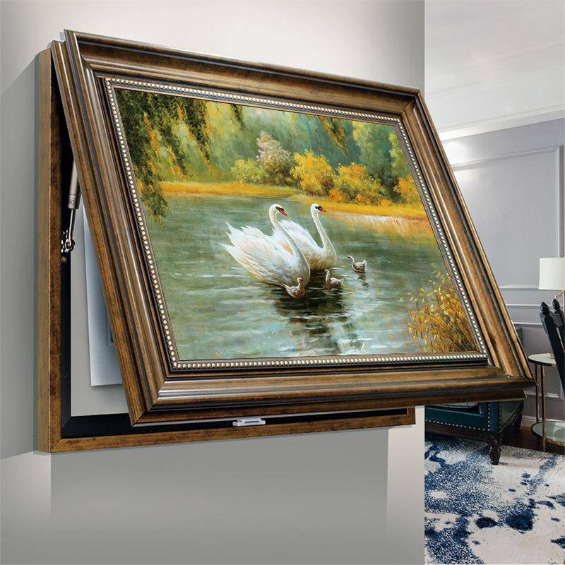 天鹅美湖式饰电表箱装闸画免打孔配电箱遮挡箱电GZB开关挂画欧式