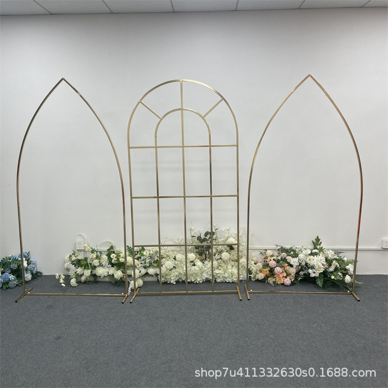 婚庆铁艺架子尖形网格屏风组合拱门婚礼舞台布置背景装饰路引道具
