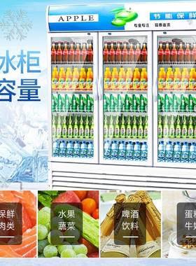 饮料柜商用立冰26647柜冰箱冷单市门超柜啤酒饮料水果保式鲜冷藏展示柜
