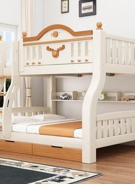 喜挚实木加粗上下床床儿童子母床家用多双EAF功能高低床宿半高舍