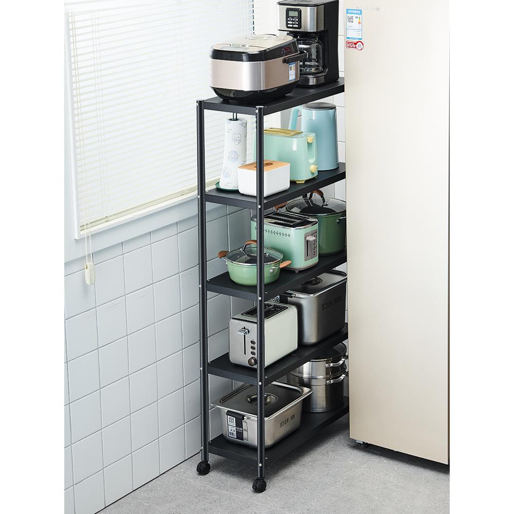 黑色不锈钢厨房置物落架地多层多分功能储YGE物架收纳子层货架