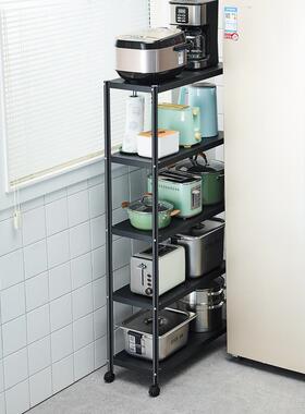 黑色不锈钢厨房置物落架地多层多分功能储YGE物架收纳子层货架