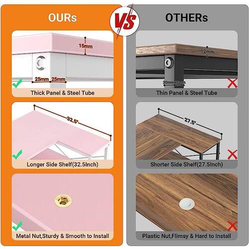 L型物转角卧电脑桌ZJ006带双粉面储架学生学习写字桌色女生室办公