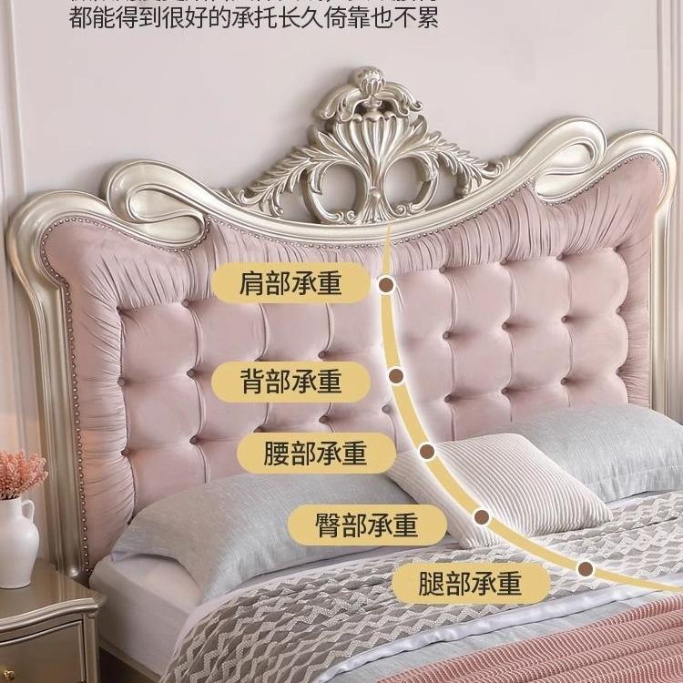 欧式轻奢实木床JOS双美豪华现代床1.8m主人卧软靠大床婚式储物公