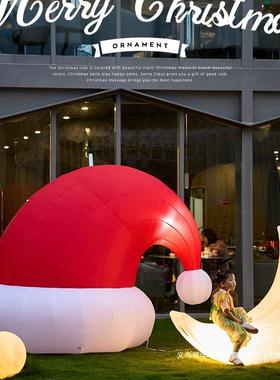 置圣诞节装饰品充气爬JHM墙圣诞老人挂件耶诞门头氛摆围场布景圣