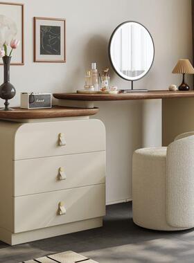 2025LIE新款实木梳柜台小户型妆卧室梳妆台斗一体中古风胡挑化木