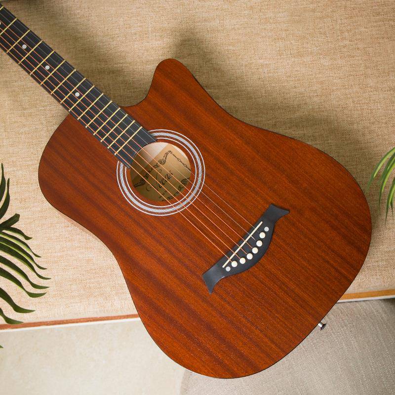 厂38寸民谣吉他i初学寸者gutar入门练习琴全木吉YPK他4家1工厂