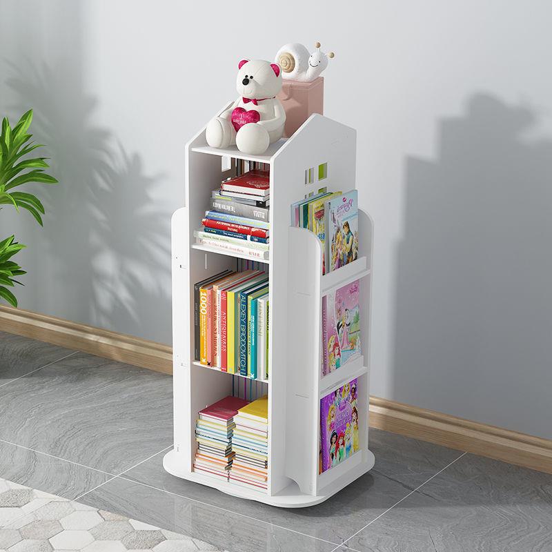 旋转书架书PHS柜省空间儿童地绘书架简约家落学用生宝宝简本易置