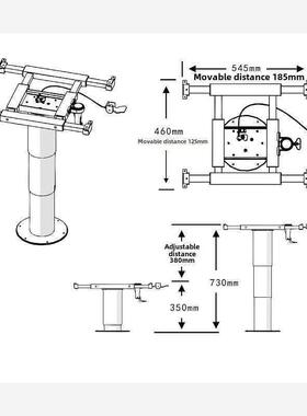 柯转桌腿房车气旋动可调桌腿WFS同全顺大依维游艇商务用车桌腿，