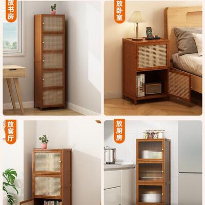 防尘网书柜带门家用童角落书架LFI红电边视墙窄柜展示儿置立柜物