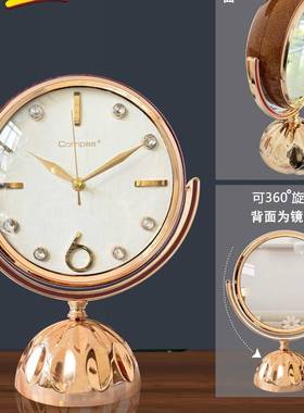 康巴丝座钟客厅用家台式轻奢简约中静音镜子艺术新感卧式室SYE钟