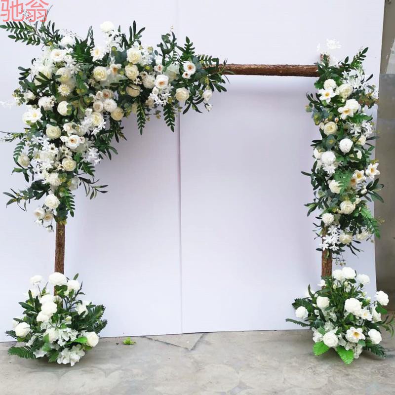G3V新品绿草坪森系婚庆道具幸福门实木木桩拱门树桩背景摆件婚礼