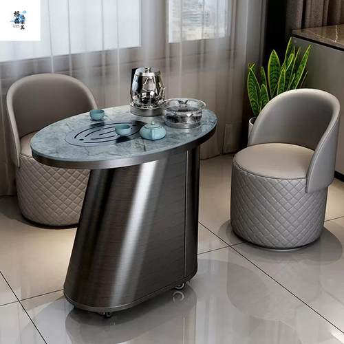 BND小客厅岩板台轻奢茶桌椅组合户型阳台功夫泡茶可移茶动小茶小