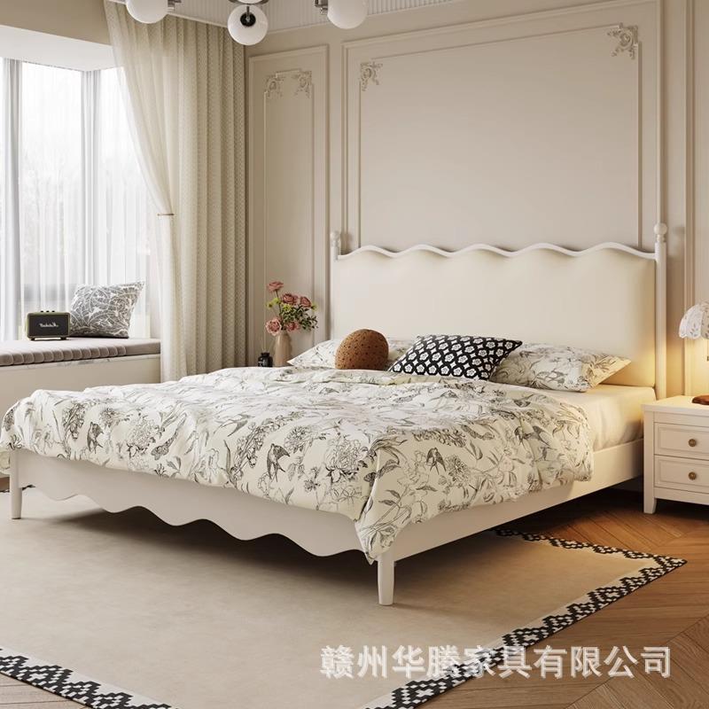 法式中复古实木约床家用奢现代简主卧高端大气双人床古风轻MEN黑