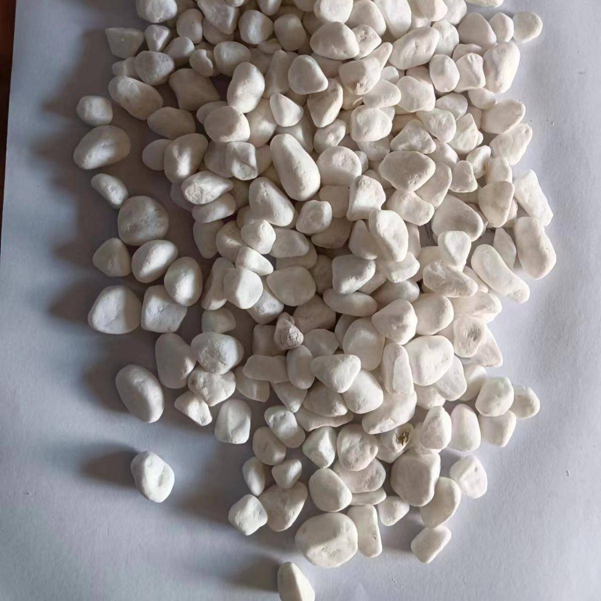 白色雪鹅卵石花白砾石院石白石子铺路庭造景白色AOC水洗石白鹅卵