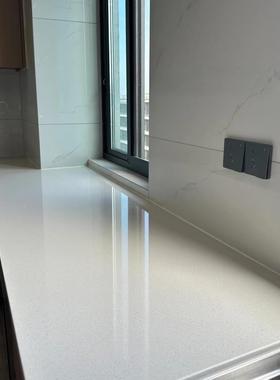 零硅石英石面餐桌窗台台石石PGC橱柜槛纯白英石门石白色石材