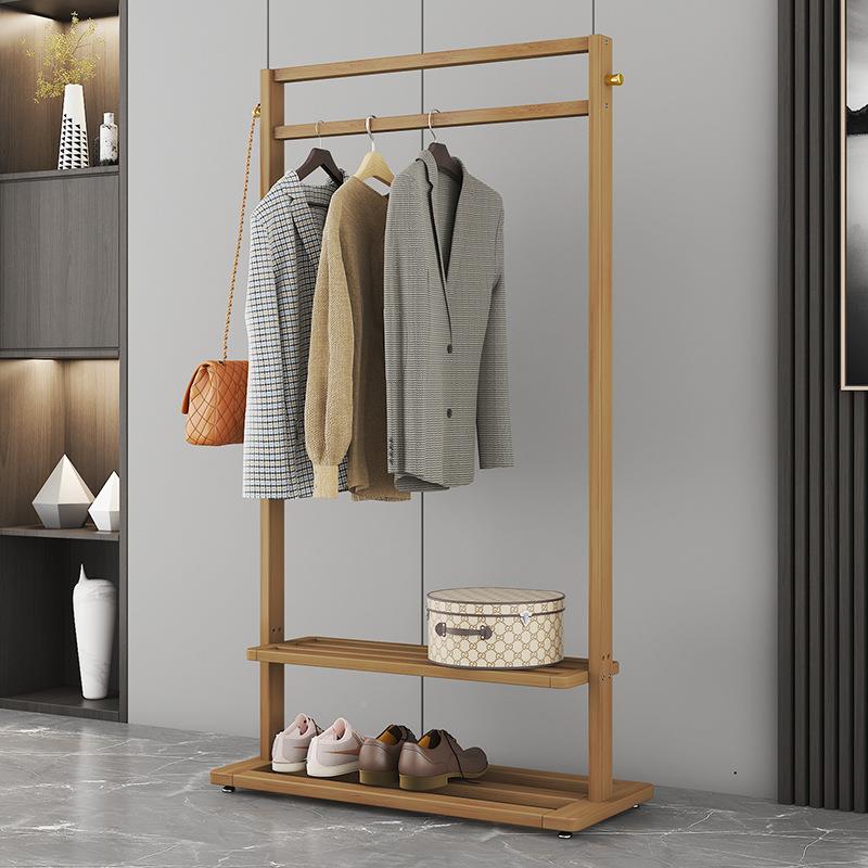 简衣帽架家用衣架易卧室落地实木挂架式BLV网红挂衣服柜架子置物