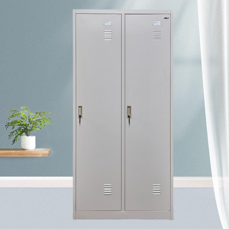 钢制办公件二门更衣柜厂职工宿舍衣柜带OWE锁储工物柜换文柜
