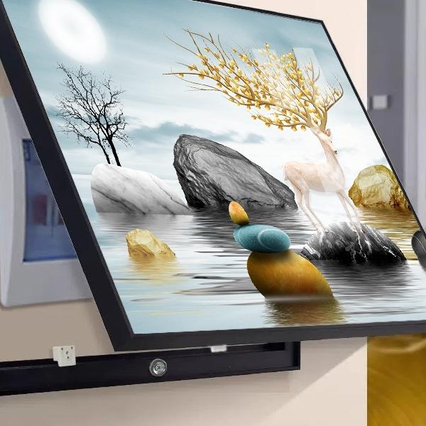 电表箱装饰画打孔客XXR厅配电箱遮挡画电闸免弱箱箱轻奢挂画通电