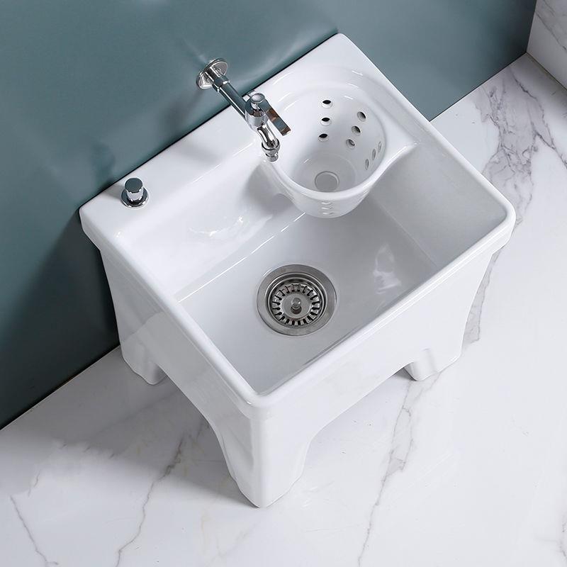 阳台IFC带拖脚把自池洗拖布池地拖盆侧排带沥水篮动下水陶瓷l3池y