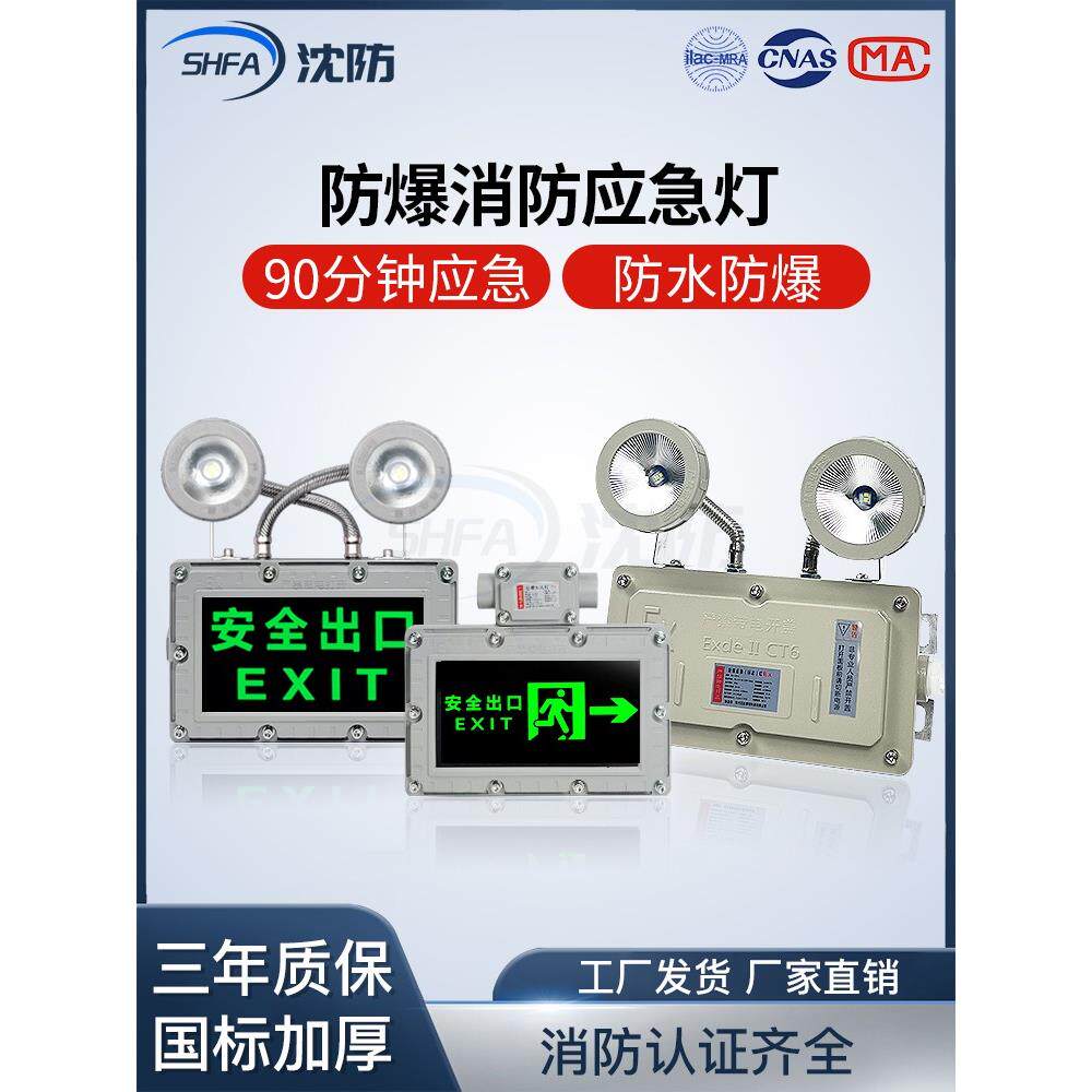 防爆双头应急灯消防二合一安全出口疏散标志指示灯Led应急灯