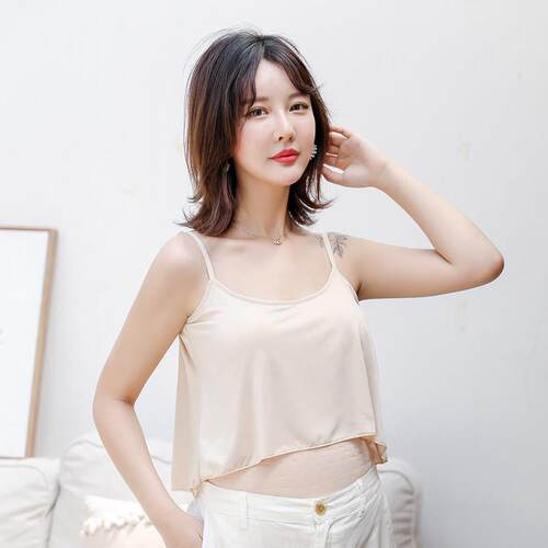 孕妇背心女哺乳防凸点睡衣内搭打底抹胸短款带胸垫宽松孕期小吊带