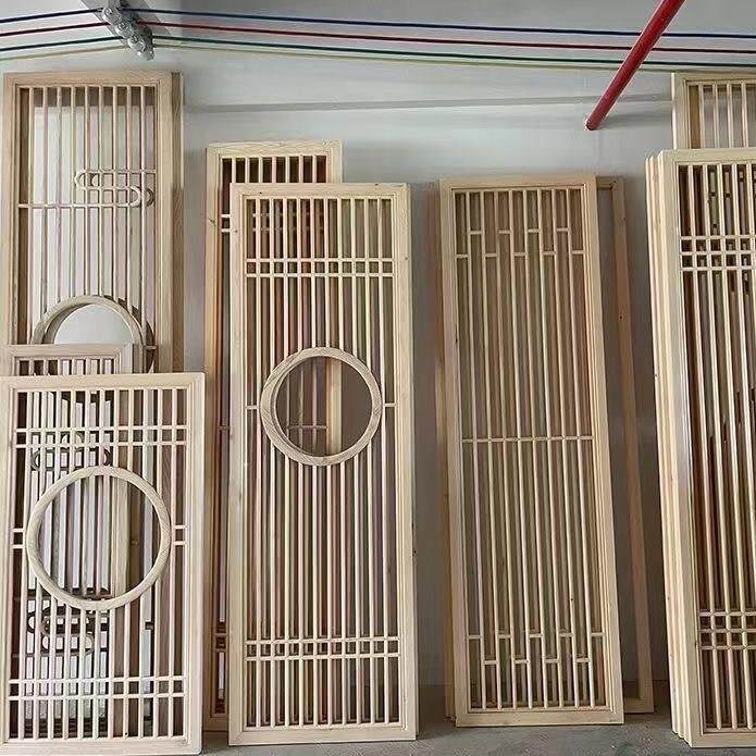 成都厂家~花格实木屏风隔断玄关柜仿古门窗实木大门双开木门凉亭