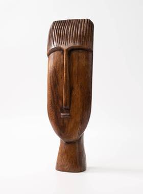 现代简约艺塑术脸雕摆人美式乡村创意装饰品桌面玄关样件板A130间