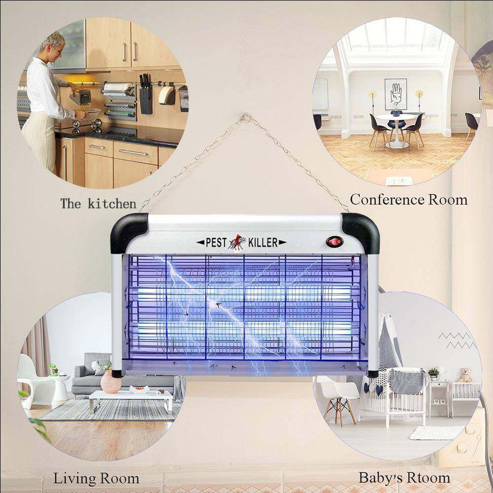 现货供应0W铝合金挂壁蝇灯灭电子灭蚊器电击275灭灭蚊灯家用3蚊灯