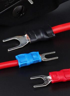 SV预绝FDE缘圆形冷压线端头SV1.253叉型接-接线端子Y型铜压端冷子