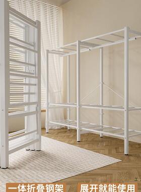 叠衣柜结卧室家用简易布用衣ISQ柜一体免安装折柜子出租房衣橱实