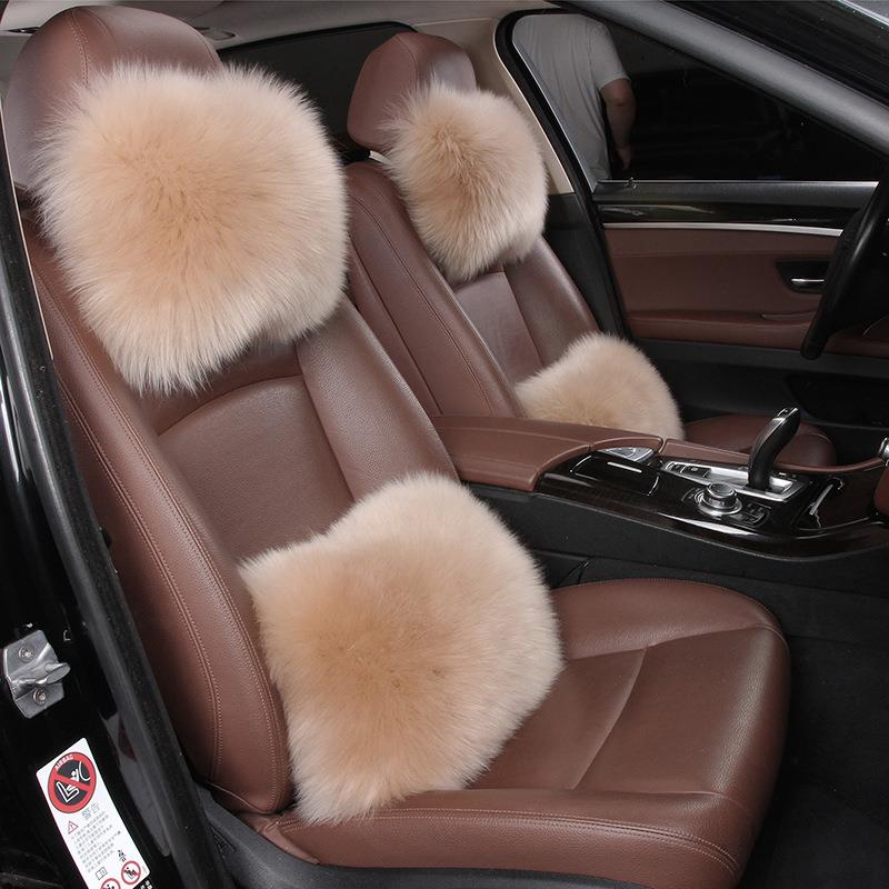 羊汽车头843枕护颈枕车用车毛颈部靠枕座载车内椅冬季驾驶头靠枕