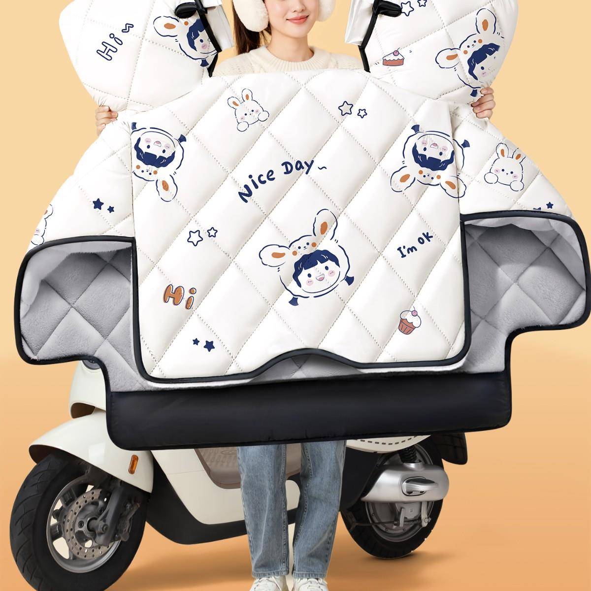 电动车挡风被季加绒991厚瓶冬天电车四季通用防水加防冬风罩2025