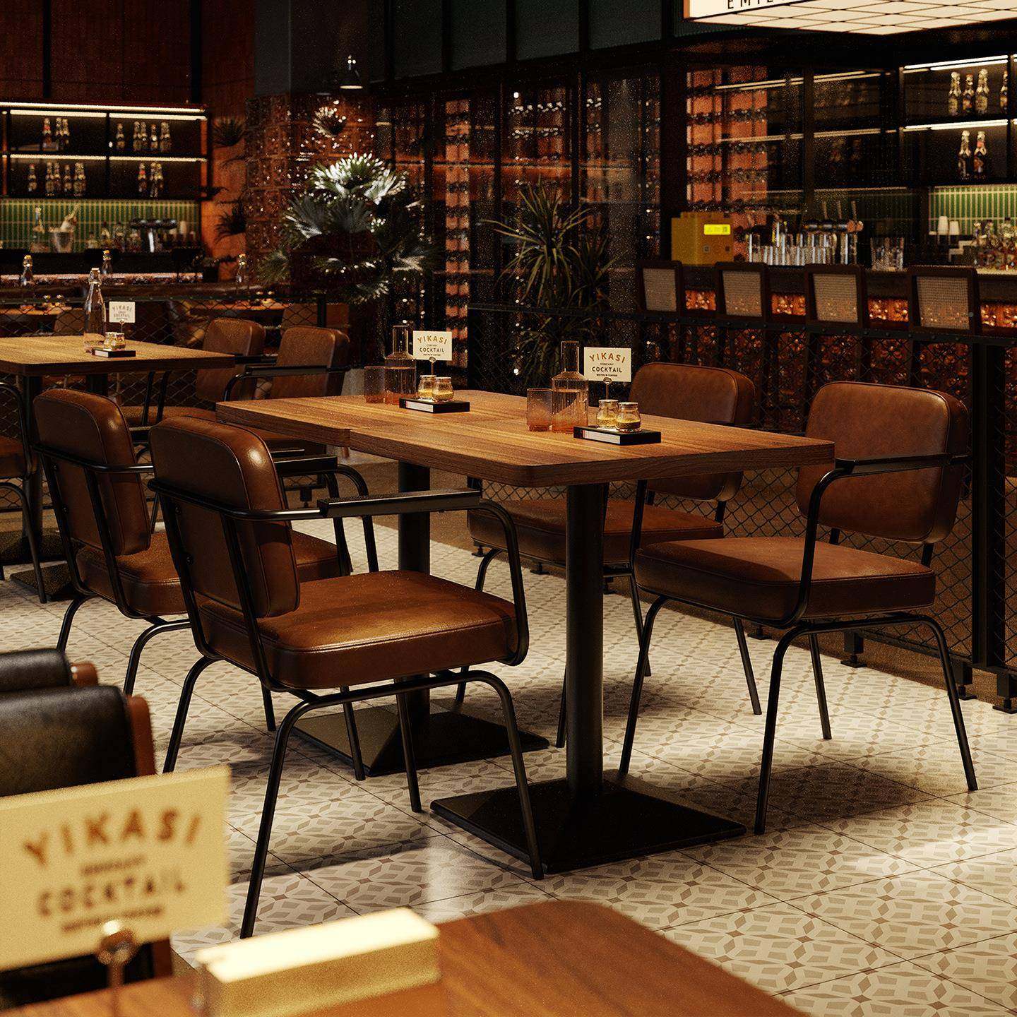 风美式店复音古餐厅桌椅组合乐清吧YMB小酒馆咖啡商用餐饮店桌子