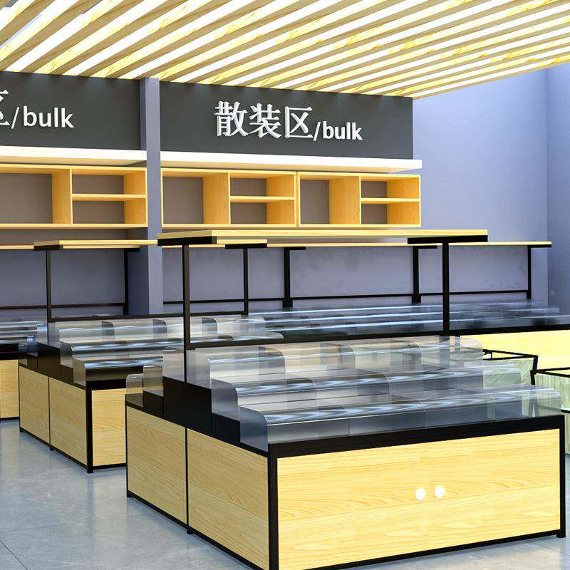 超市杂架散装五谷杂粮367柜大米斗干陈果零食展粮示架粮食米储面