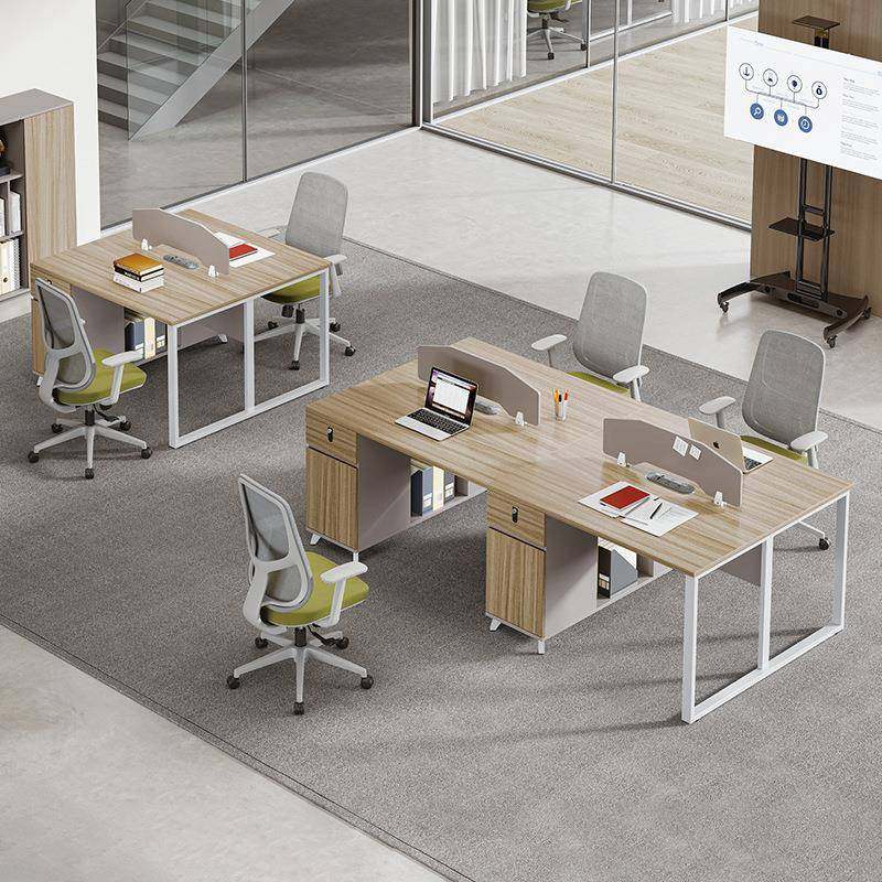 包邮员4工人位风办公桌组合办公带室柜4人位屏ZK-V9职员办公电脑