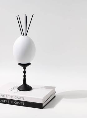 现代约黄脂蛋壳色树香薰JBT几何摆件样简板房售楼处客厅书房创意