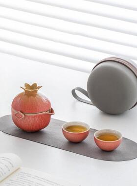 似具水年快客杯便携式外一壶三榴杯喝茶装71942备高户端旅行茶套