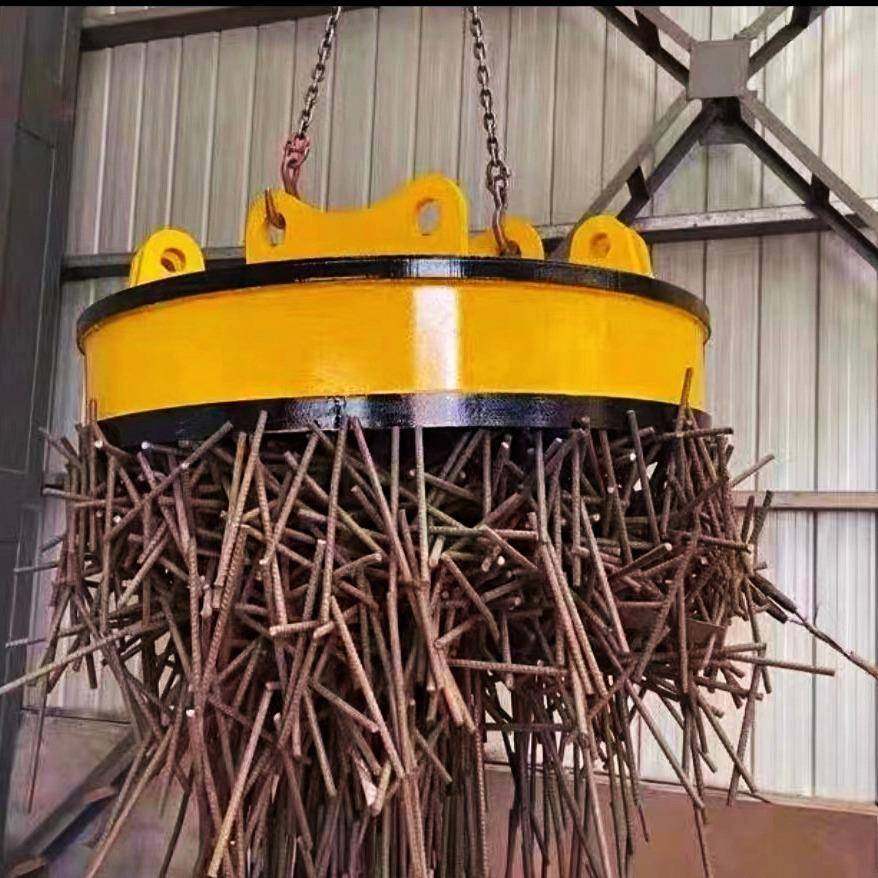 强磁电磁吸盘起重电叉挖车MHN铲车用0.机5-机1.5米电动圆形电磁吸