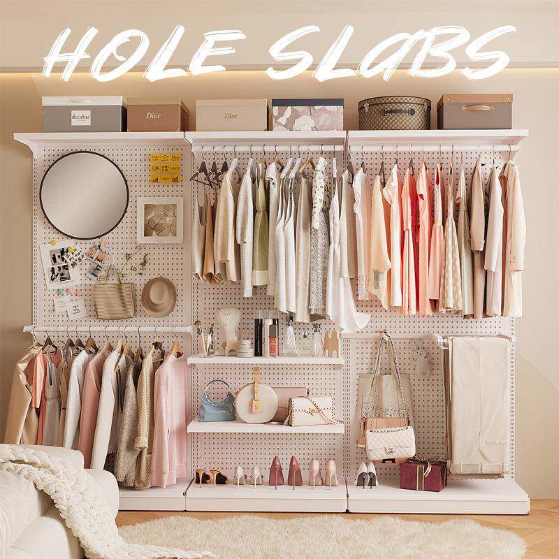 洞洞衣柜家用卧衣简室易组装开独立衣柜放式衣帽间货架铁艺金属橱