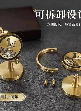 黄铜一运亿小目标时来转小摆件创家一个亿摆意客居厅办公室桌面装