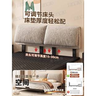 ?艺悬浮床床双人床加厚钢架洞板出租房用洞雪3-28-1尼尔软铁包单