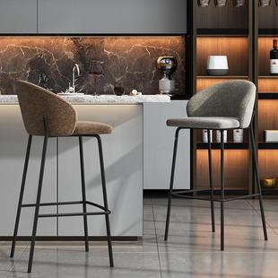 口中东欧美吧椅公区厅岛台椅布艺高脚餐凳酒前台靠CH032出背吧吧