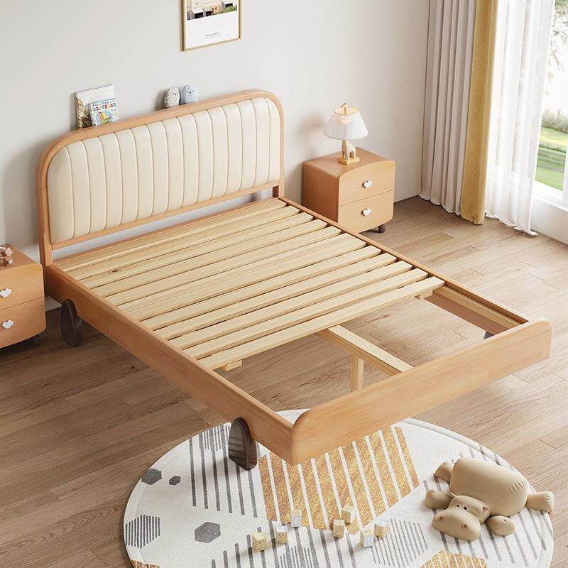 实木儿童床1.软靠儿童2米榉木男女孩公主全单人床户小型1.35米圆