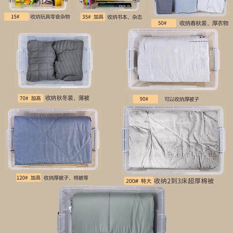 加厚大号透明收纳箱塑料箱储物盒子整理箱有盖衣985服箱特家用周