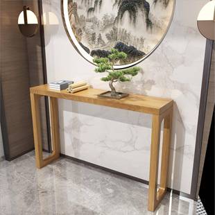 关墙桌新中式 88玄边长条窄边桌原木入户关条玄几案台靠墙 纯实木X