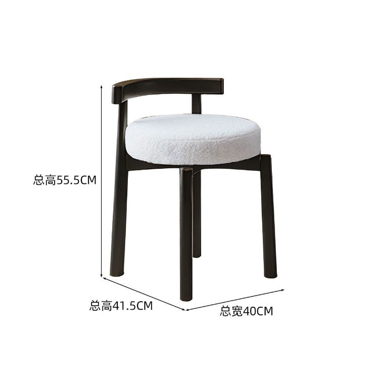小户型化妆椅女生卧室家用化妆凳现代简约梳妆台餐椅圆凳沙发凳