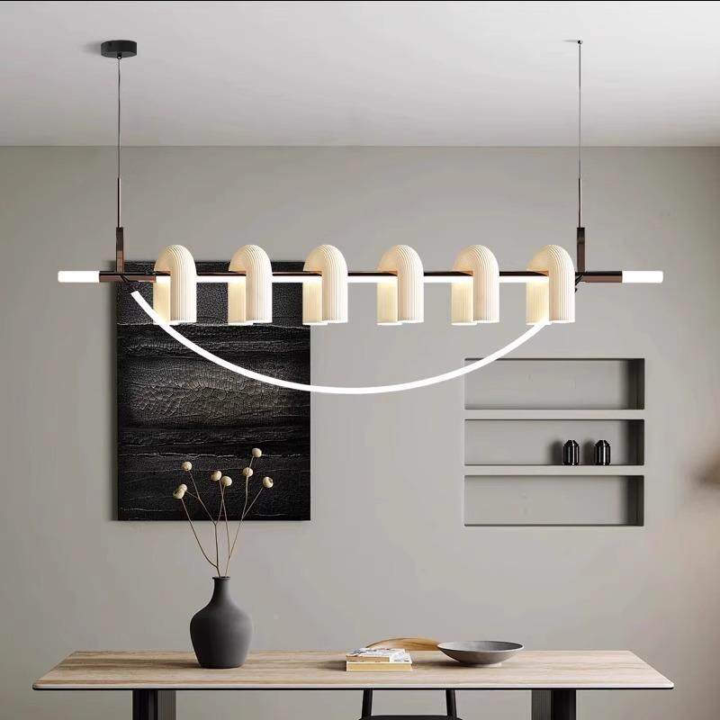 跨法式油风240简约餐厅计吊客灯现代设师厅岛台茶室奶吧台长条U型