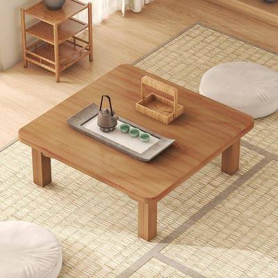 炕桌方桌竹榻榻GIS米实木小桌茶正方形炕上吃饭几桌学楠习矮子飘